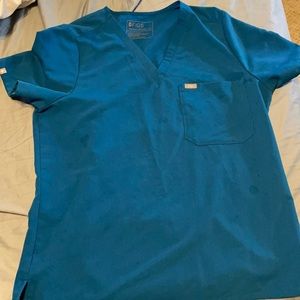 Figs Catarina one pocket scrub top Alps Blue